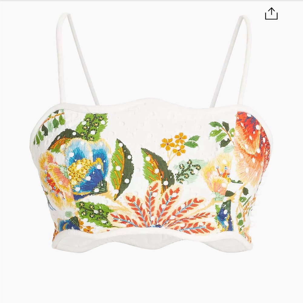Farm rio delicate garden eyelet crop top